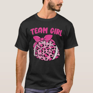 Gender Reveal Team Girl Football Matching Baby Par T-Shirt