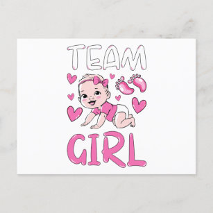 Gender Reveal Team Girl Party Set Postcard