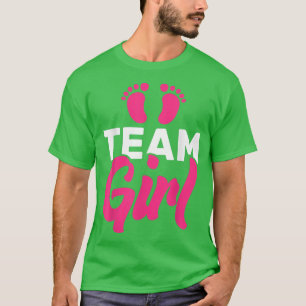 Gender Reveal Team Girl Pink Pregnancy Announcemen T-Shirt