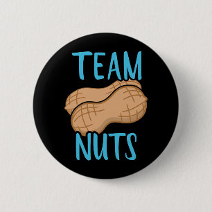 Gender reveal team nuts boy matching baby party 6 cm round badge