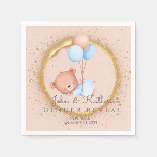 GENDER REVEAL TEDDY BEAR NAPKIN