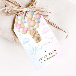 Gender Reveal Teddy Bear Thank You Gift Tags