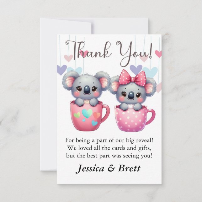 Gender Reveal Thank You Cards, Thank You Notes (Front)