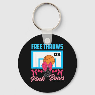 Gender Reveal Throws Or Pink Bows Basball Key Ring