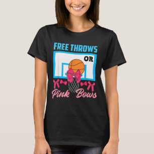 Gender Reveal Throws Or Pink Bows Basball T-Shirt