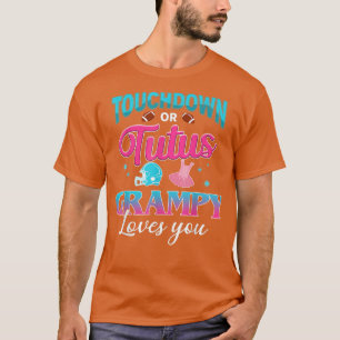 Gender Reveal Touchdown Or Tutus Grampy Matching B T-Shirt