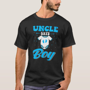 Gender Reveal Uncle says Boy Matching Family Party T-Shirt