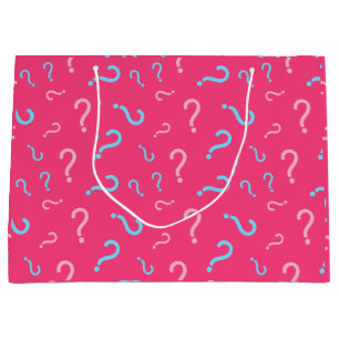 Gender Reveal White Fuchsia Gift Bag