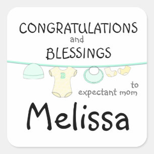 Gender Surprise Baby Shower Square Sticker