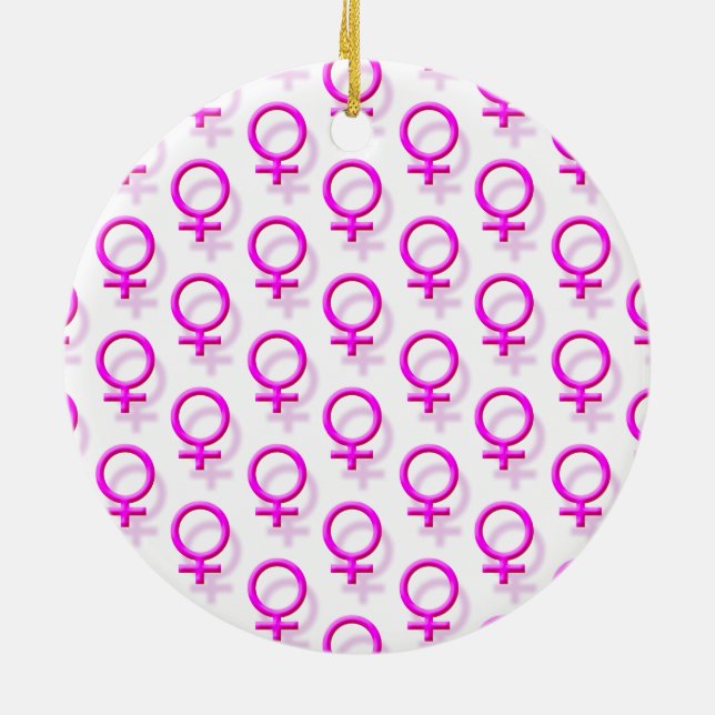 Gender Symbols Ceramic Tree Decoration (Back)