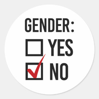 Gender Yes or No Classic Round Sticker
