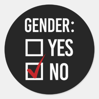 Gender Yes or No Classic Round Sticker