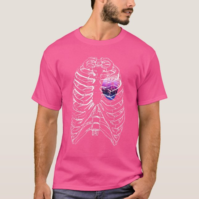 Genderfluid Anatomical Heart Ribcage Queer Pride H T-Shirt (Front)