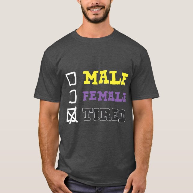 Genderfluid Androgyne ired Non Binary T-Shirt (Front)