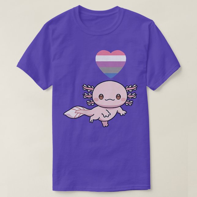 Genderfluid Aolotl LGBTQ NonBinary Pride Flag Anim T-Shirt (Design Front)