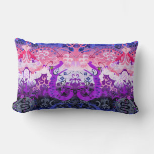 Genderfluid Dragon Damask - Genderfluid Pride Flag Lumbar Cushion