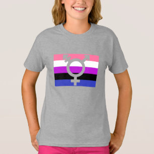Genderfluid Flag Cutout T-Shirt