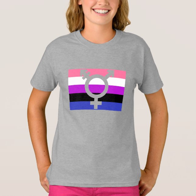 Genderfluid Flag Cutout T-Shirt (Front)