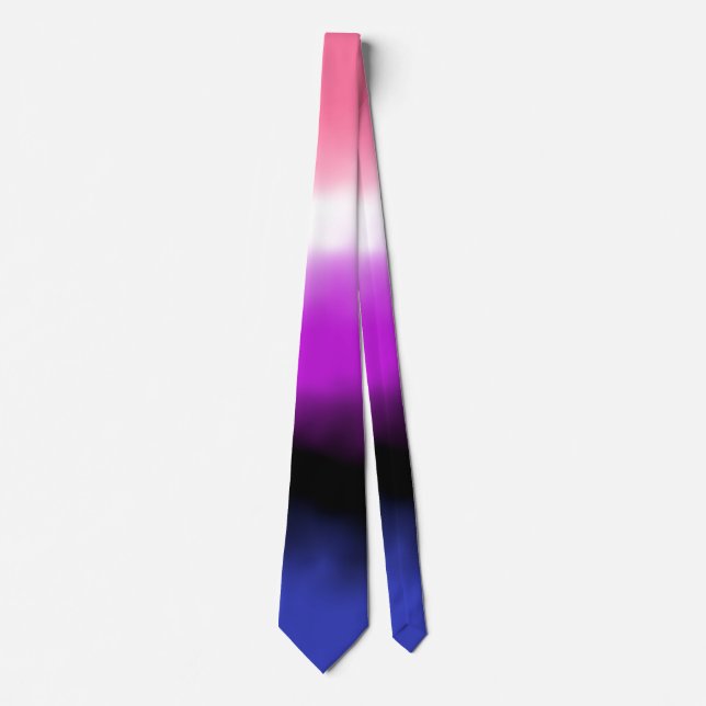 Genderfluid Flag Horizontal Stripes Neck Tie (Front)