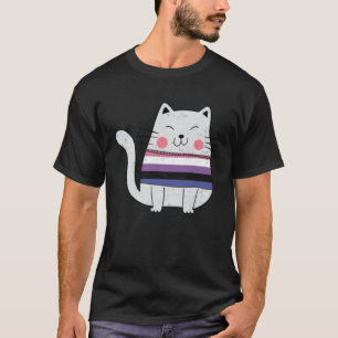 Genderfluid Flag LGBTQ Cats Pride Cat T-Shirt