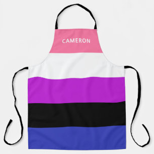 Genderfluid Flag Monogrammed Apron