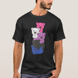 Genderfluid Flag Pile Pride Lgbtq Bear Cute Gender T-Shirt