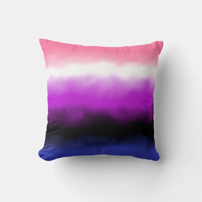 Genderfluid Flag Throw Pillow (Front)