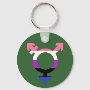 Genderfluid Flag Trans Symbol Key Ring