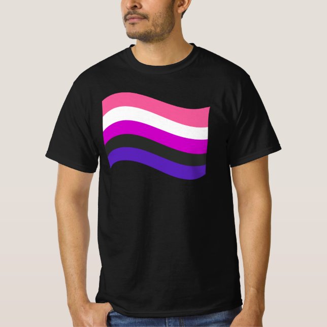 GENDERFLUID FLAG WAVING T-Shirt (Front)