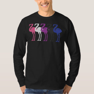 Genderfluid Flamingos Cute Pride Flag Lgbtq Men Wo T-Shirt