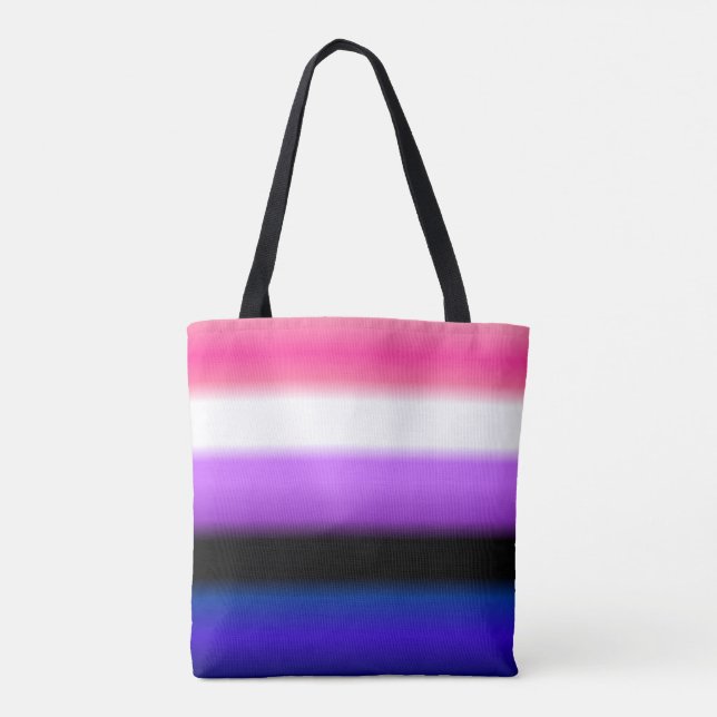 Genderfluid Gradient Pride Flag: Horizontal Tote Bag (Back)