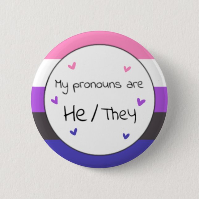 Genderfluid He/They Pronoun Pin (Front)