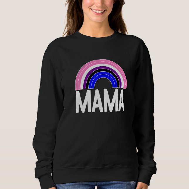 Genderfluid Mama Rainbow Lgbt Q Cool Pride Flag Co Sweatshirt (Front)