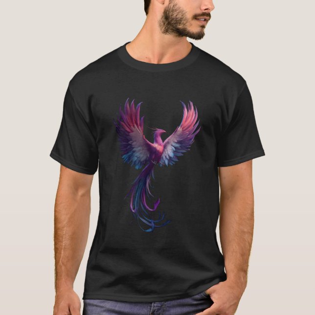 Genderfluid Phoenix Bird Queer Pride Flag Rising F T-Shirt (Front)