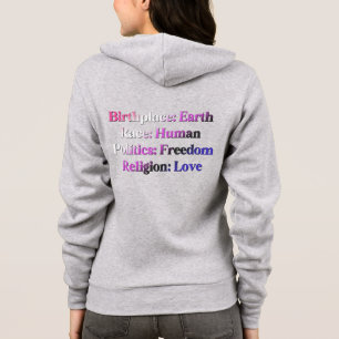 Genderfluid Pride - Birthplace: Earth. Race: Human Hoodie