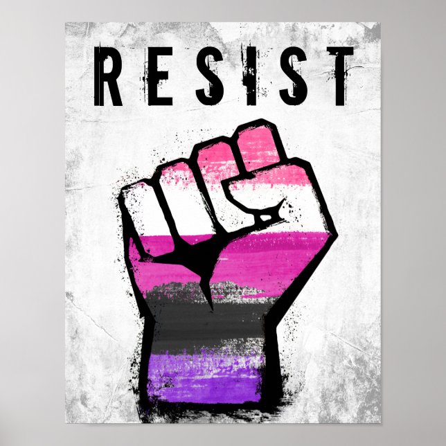 Genderfluid Pride Fist Poster (Front)