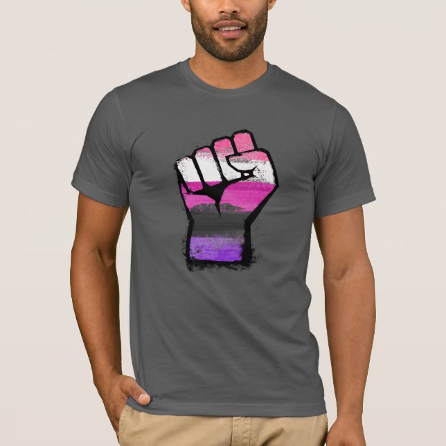 Genderfluid Pride Fist T-Shirt (Front)