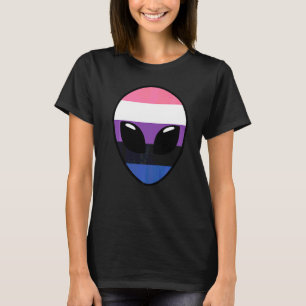 Genderfluid Pride Flag Alien Genderfluid Flag T-Shirt