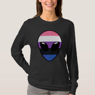 Genderfluid Pride Flag Alien Genderfluid Flag T-Shirt