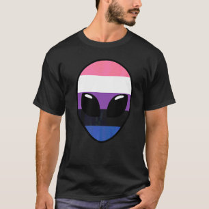 Genderfluid Pride Flag Alien Genderfluid Flag T-Shirt