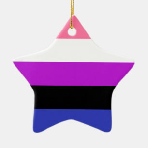 Genderfluid Pride Flag Ceramic Tree Decoration