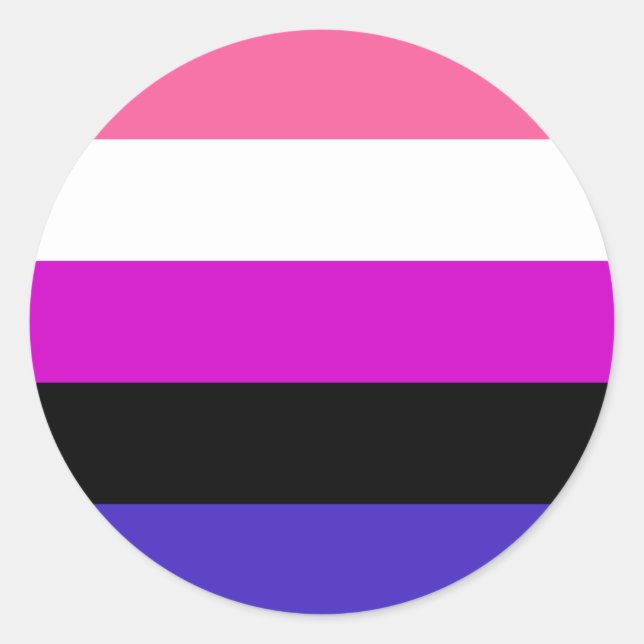 Genderfluid Pride Flag Classic Round Sticker (Front)