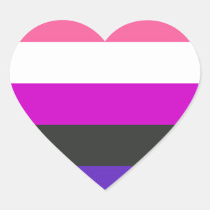 Genderfluid Pride Flag Heart Sticker