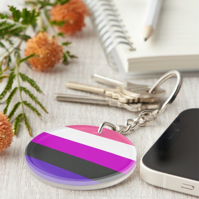 Genderfluid Pride Flag Key Ring (Front Right)
