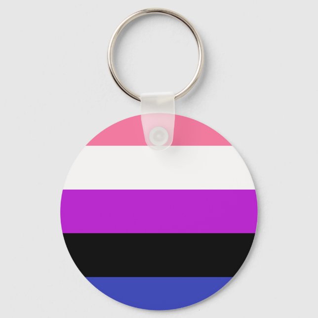 Genderfluid Pride Flag Key Ring (Front)