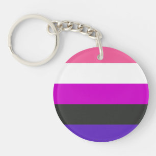 Genderfluid Pride Flag Key Ring