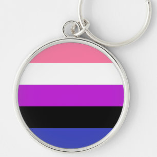 Genderfluid Pride Flag Key Ring