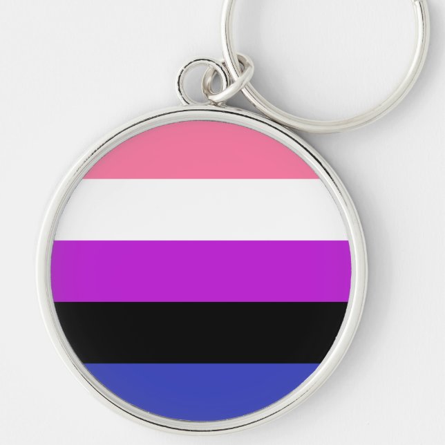Genderfluid Pride Flag Key Ring (Front)