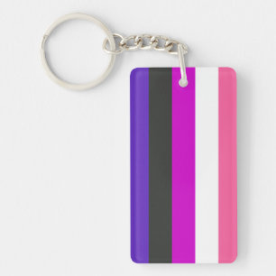 Genderfluid Pride Flag Key Ring