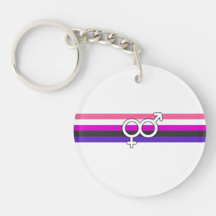 Genderfluid Pride Flag Key Ring